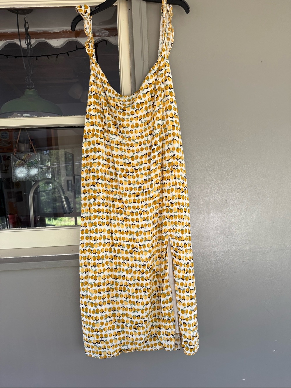 Anthropologie Yellow and White Midi Dress